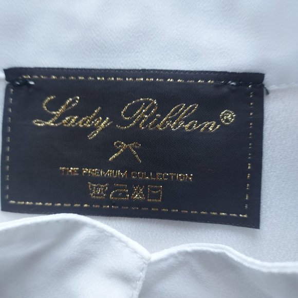NWoT Lady Ribbon Embroidered Floral Layered Shirt Mini Dress Button White - Picture 13 of 13